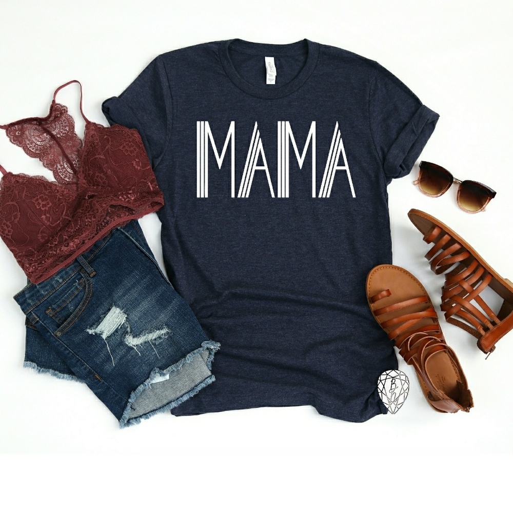 Mama Women's T-shirt Motherhood Tees Mom Shirts